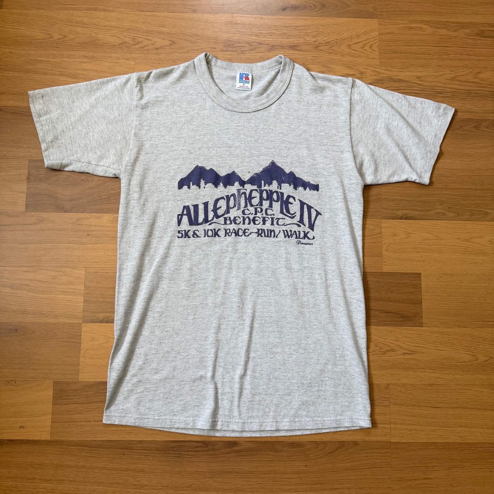 Vintage 80's Russell Athletic Allephepple C.P.C. Benefit 5k 10k Run Shirt Sz M